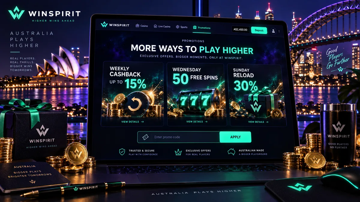 WinSpirit promo code field rejecting a code, with the real Australian bonus offers listed beside it
